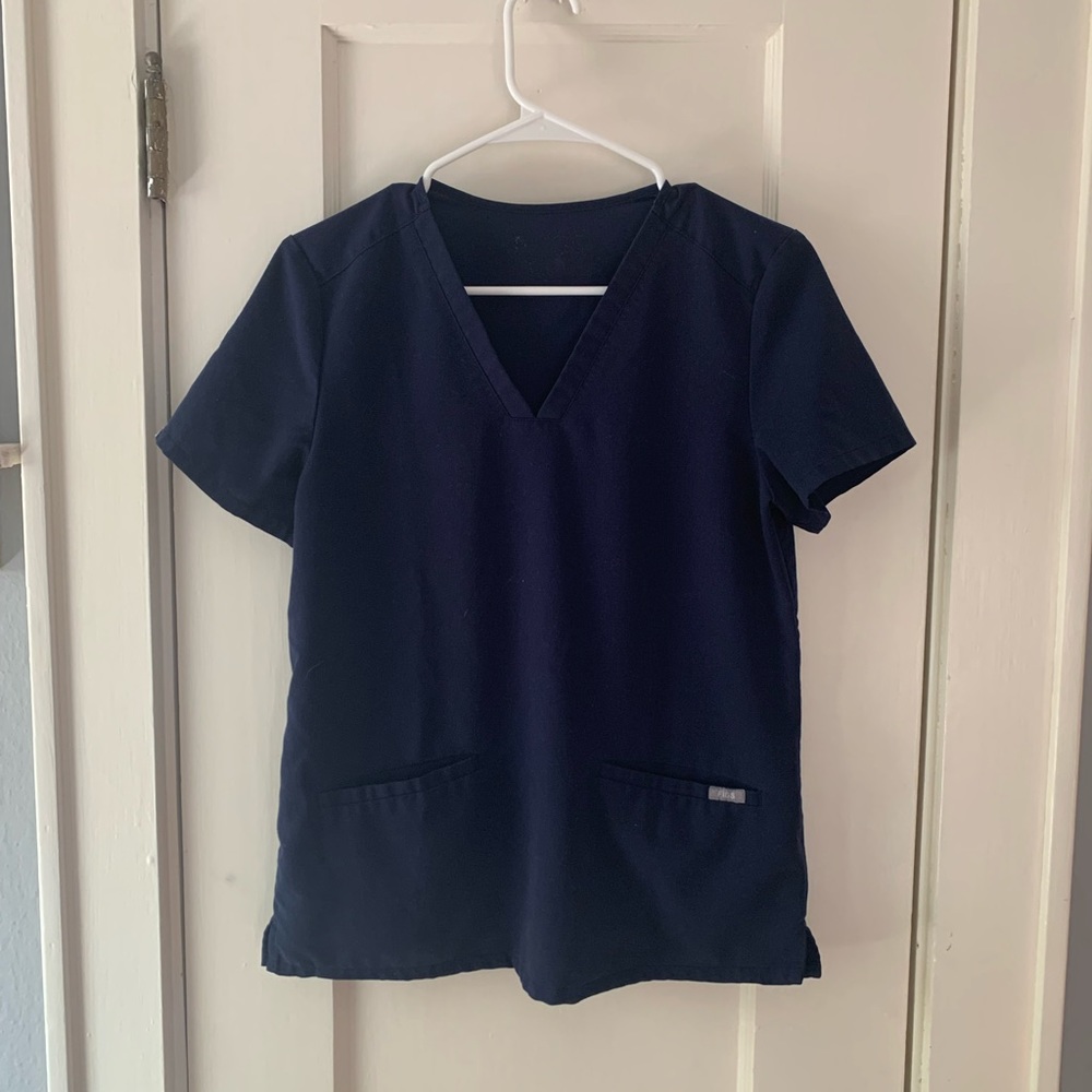 XS Navy Blue Casma 3 Pocket Scrub Top